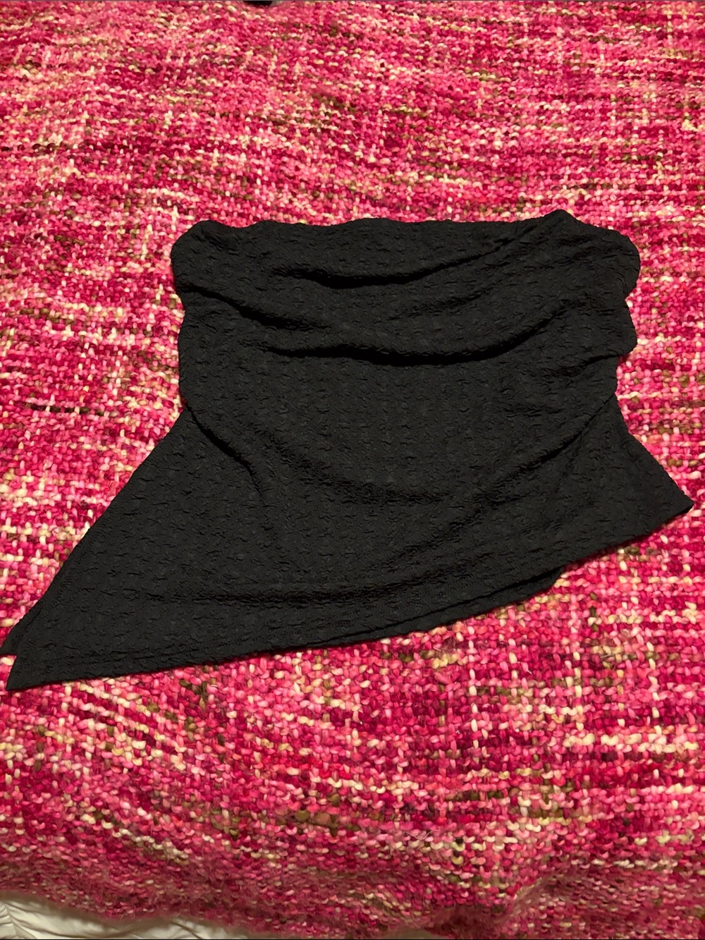 SHEIN Black Strapless Textured Tube Top